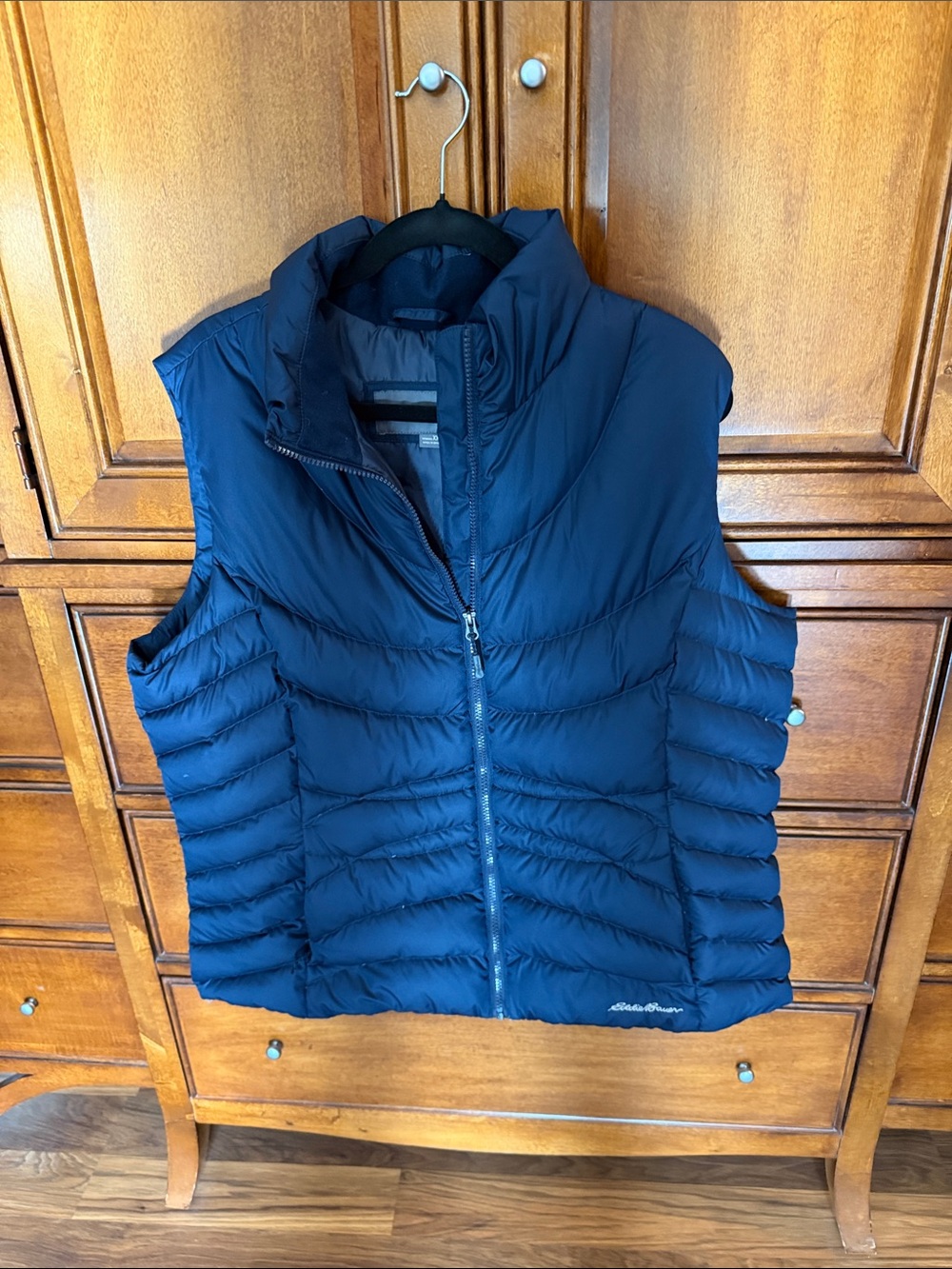 Eddie Bauer Navy Quilted Down Puffer Vest